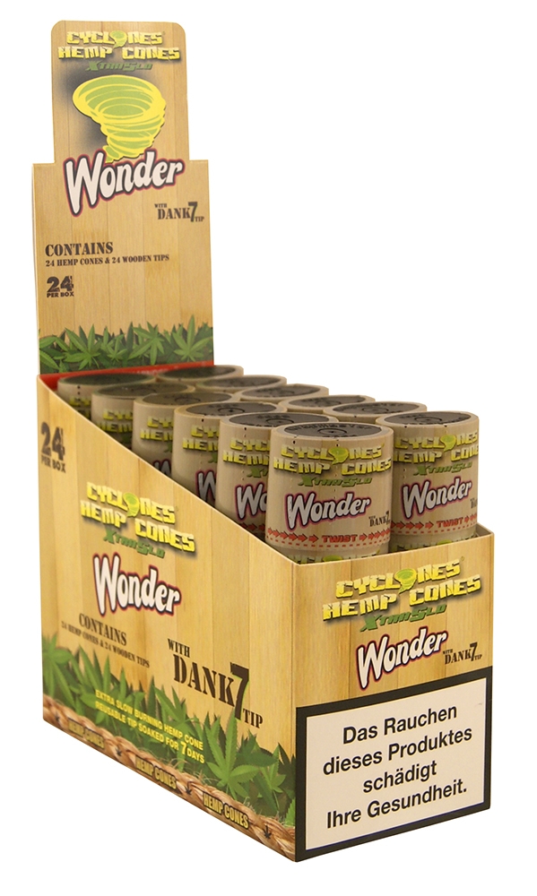 Cyclones Wonder Hemp Cones X-TRA Slow mit Holzfilter 2er Pack Detail